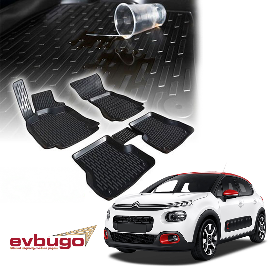 3D PASPAS SİYAH CITROEN C3 2016+